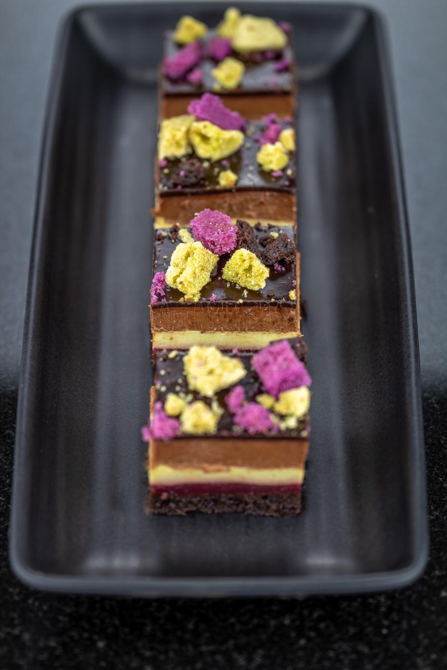 Mini Chocolate, Cherry  Pistachio Slice
